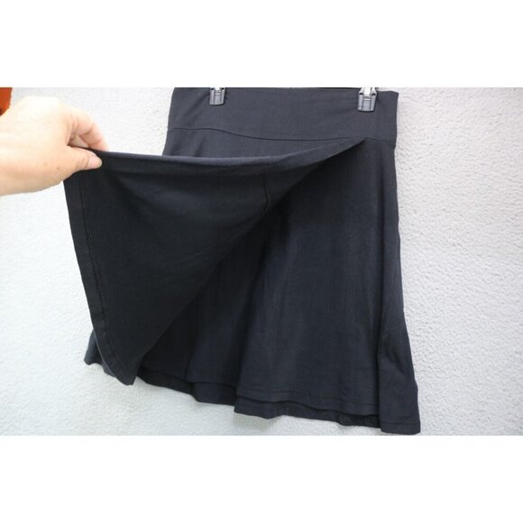 Athleta Black Faux Wrap Pull On Skirt-Size Medium-Back Zip Pocket - Picture 2 of 10